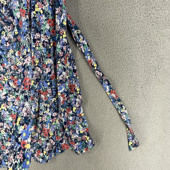Lands End Dress Womens L Floral Tie Waist Colorful Soft Cotton Modal Stretch - Picture 8 of 14